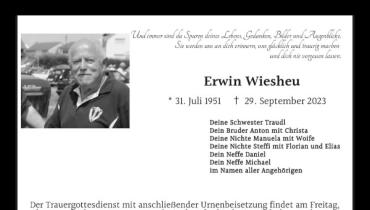 Wir trauern um Erwin Wiesheu und Rudi Schmid